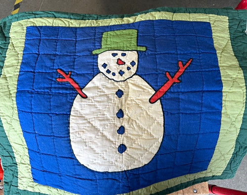 Crib snowman quilt quilted - crib,