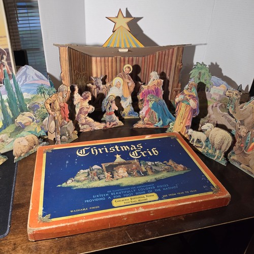 Vintage 1933 nativity scene - vintage,