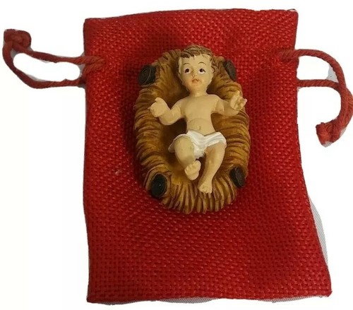 Baby jesus crib figurine - baby, 2"