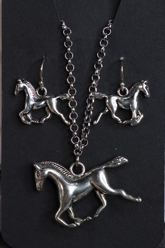 Horse necklace set earrings - horse,