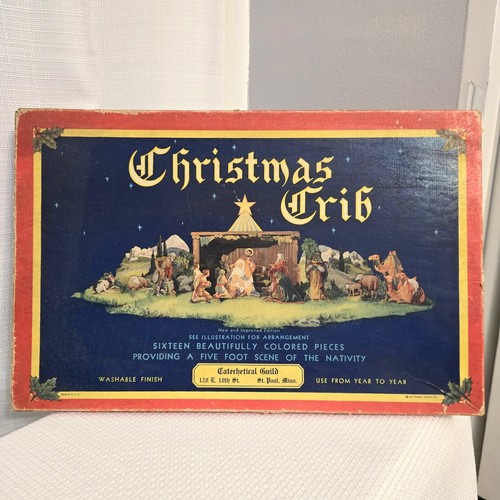 Vtg christmas crib - crib, nativity