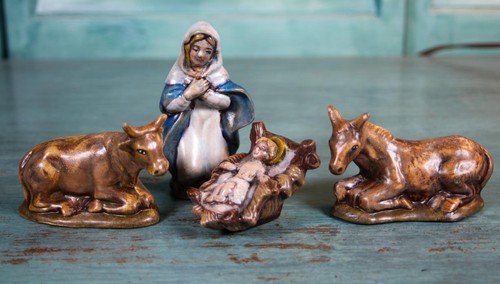 Vintage set ceramic nativity - set/4,